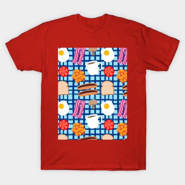 English Breakfast Pattern T-Shirt by OneThreeSix